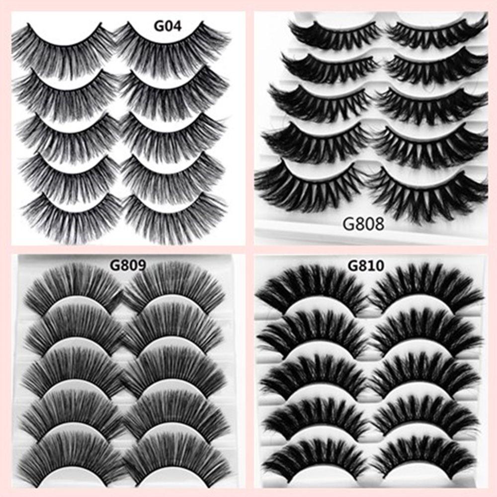 MIH Set 5 Cặp Lông Mi Giả 3D Handmade Tái Sử Dụng Linh Hoạt