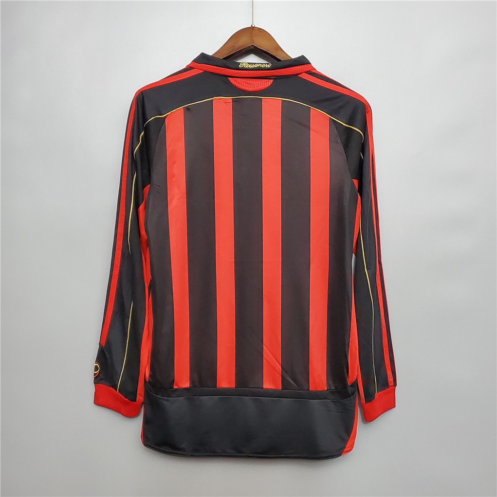 Áo Thun Đá Banh Đội Ac Milan Tay Dài Phong Cách Retro Cho Nam 06-07