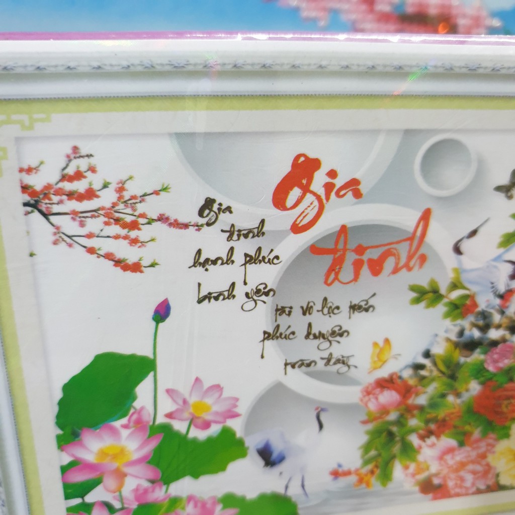 Tranh Đính Đá GIA ĐÌNH HẠNH PHÚC (ĐÁ ABC CAO CẤP). Kích Thước: 80cm x 60cm