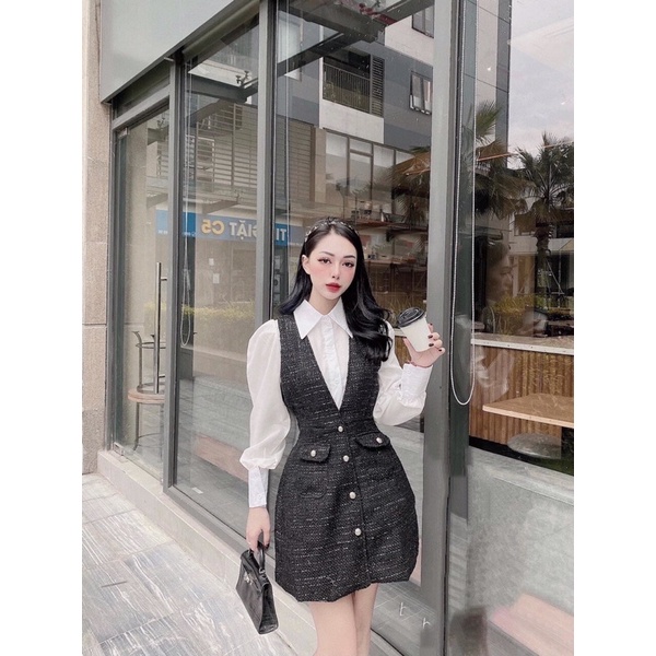 SÉT YẾM DẠ KÈM SƠ MI TAY BỒNG