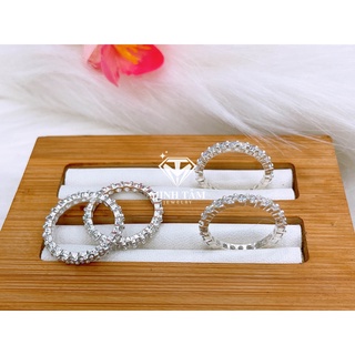 Nhẫn bạc nữ full một hàng đá bạc ta,Set 2 nhẫn full hàng đá Minh Tâm Jewelry