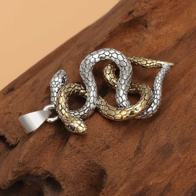 Vòng cổ Mặt Hình Rắn Phong Cách Vintage Thời Trang Cho Nam