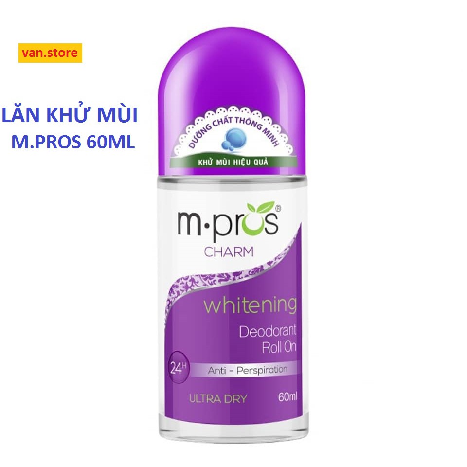 Lăn Khử Mùi Trắng Mịn M.Pros 60ml - Khử Mùi Hiệu Quả - Có Đủ Loại Cho Mọi Loại Da