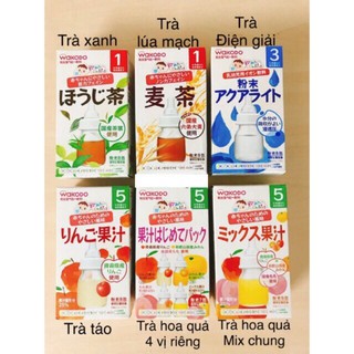 Trà wakodo lúa mạch, trà hoa quả, trà điện giải, trà xanh cho trẻ