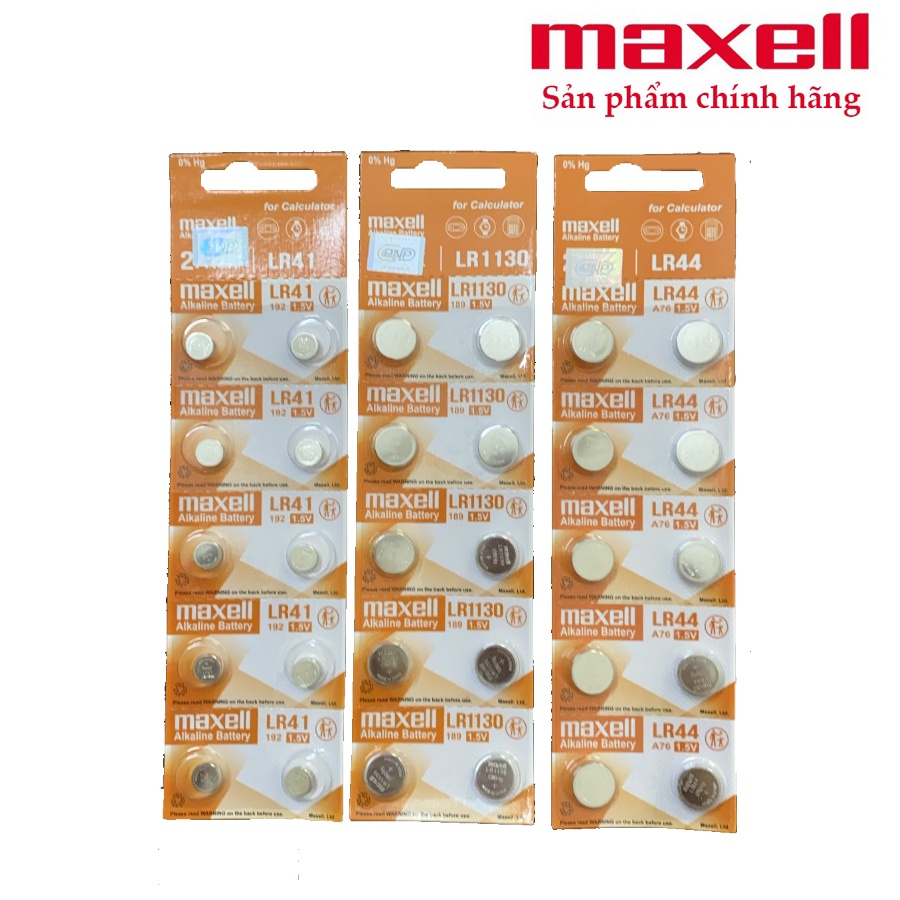 Pin Maxell LR41 / LR44 / LR1130 Lithium 1.5V - Xuất Xứ Japan