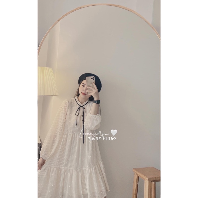 [Mã FAMARAL1 giảm 10K đơn 50K] [Ảnh thật/Video]Váy baby doll voan hạt nổi siêu xinh xắn Váy voan ulzzang | BigBuy360 - bigbuy360.vn