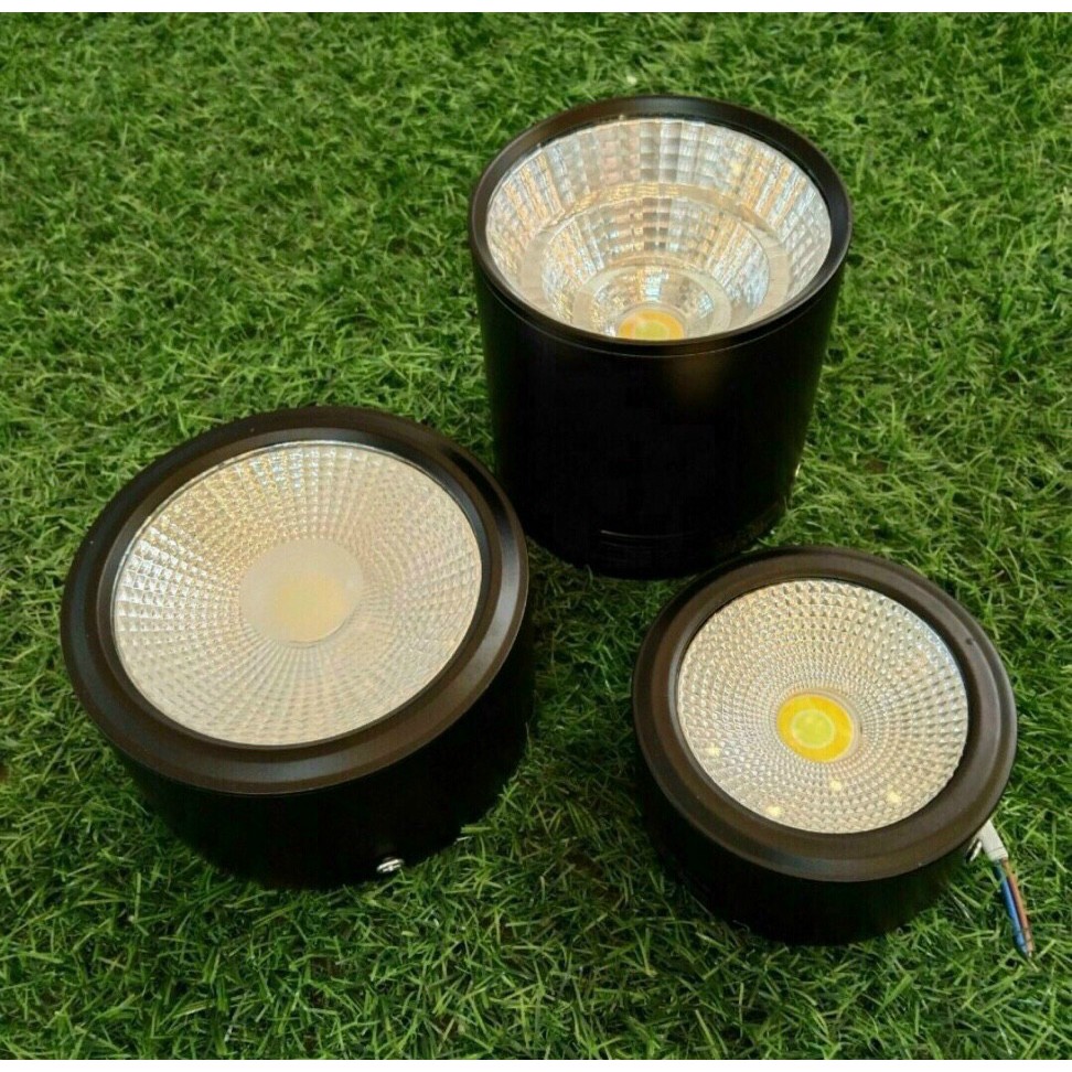 Đèn led ống bơ  3 chế độ màu,7w phi 90mm, 12w 110mm .ốp trần nổi
