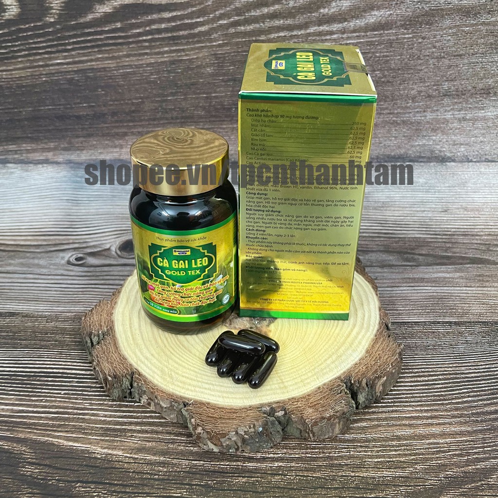 Bổ gan Cà Gai Leo GOLDTEX hỗ trợ giải độc gan,làm mát gan, hạ men gan, tăng cường chức năng gan - HỘP 50 viên | Thế Giới Skin Care