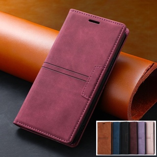 Bao Da Điện Thoại Nắp Lật Từ Tính Có Khe Cắm Thẻ Thời Trang Cho Samsung Note 20 Ultra 10 Lite 9 8 S10 S9 Plus