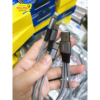 Cáp Sạc Ngắn 25cm 3 Đầu Hoco X47