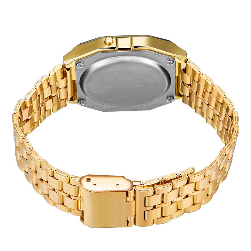 Đồng hồ inox mặt vuông màn hình LCD và đèn LED năng động | BigBuy360 - bigbuy360.vn