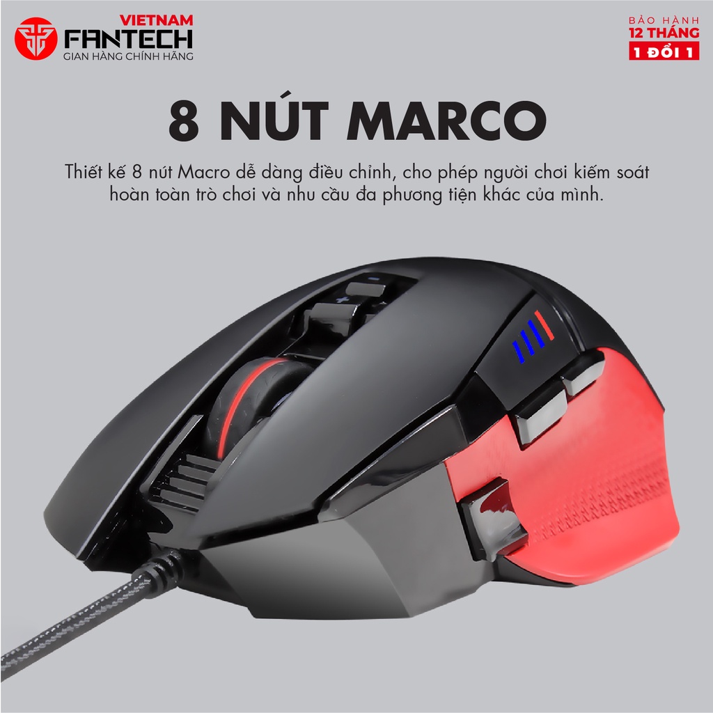 Chuột máy tính Gaming FANTECH X11 DAREDEVIL 8000DPI LED RGB 16,8 Triệu Màu 8 Phím Macro - Hãng phân phối chính hãng