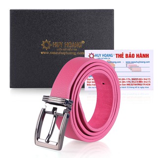 Dây thắt lưng nữ da bò màu hồng PH5129