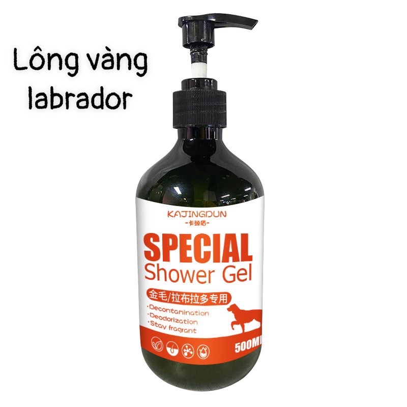 Sữa tắm cho chó mèo chiết xuất lô hội ,dầu dừa KAJINGDUN 500ml dưỡng lông hương thơm lâu cho poodle nâu đỏ, lông trắng