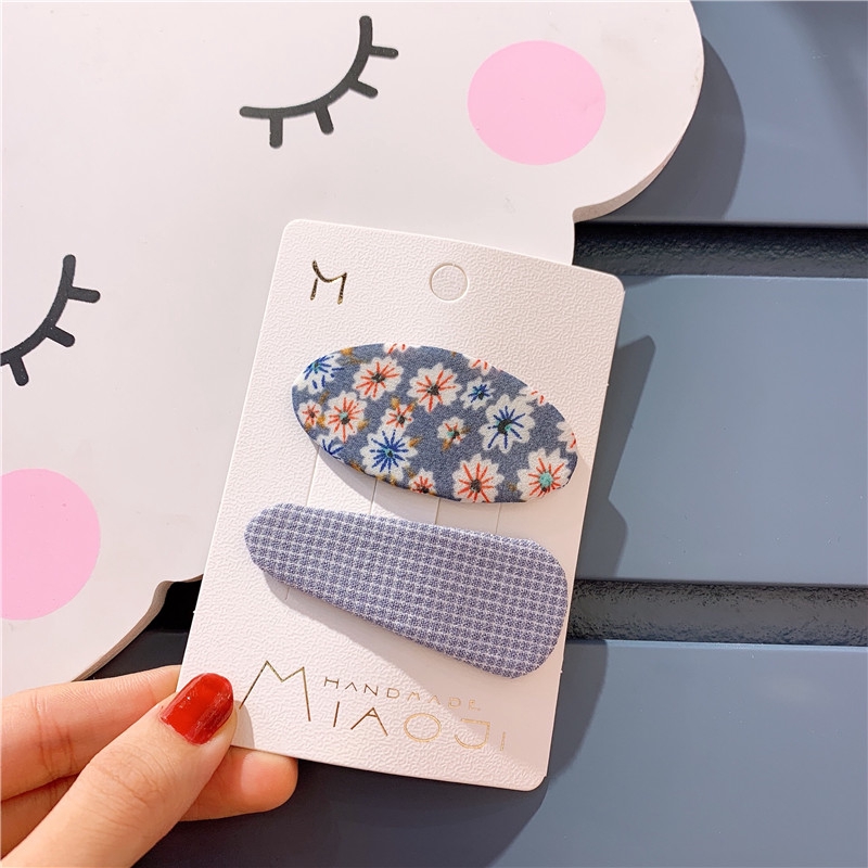 Set 2 Kẹp Tóc Họa Tiết Hình Học Thời Trang Cho Nữ