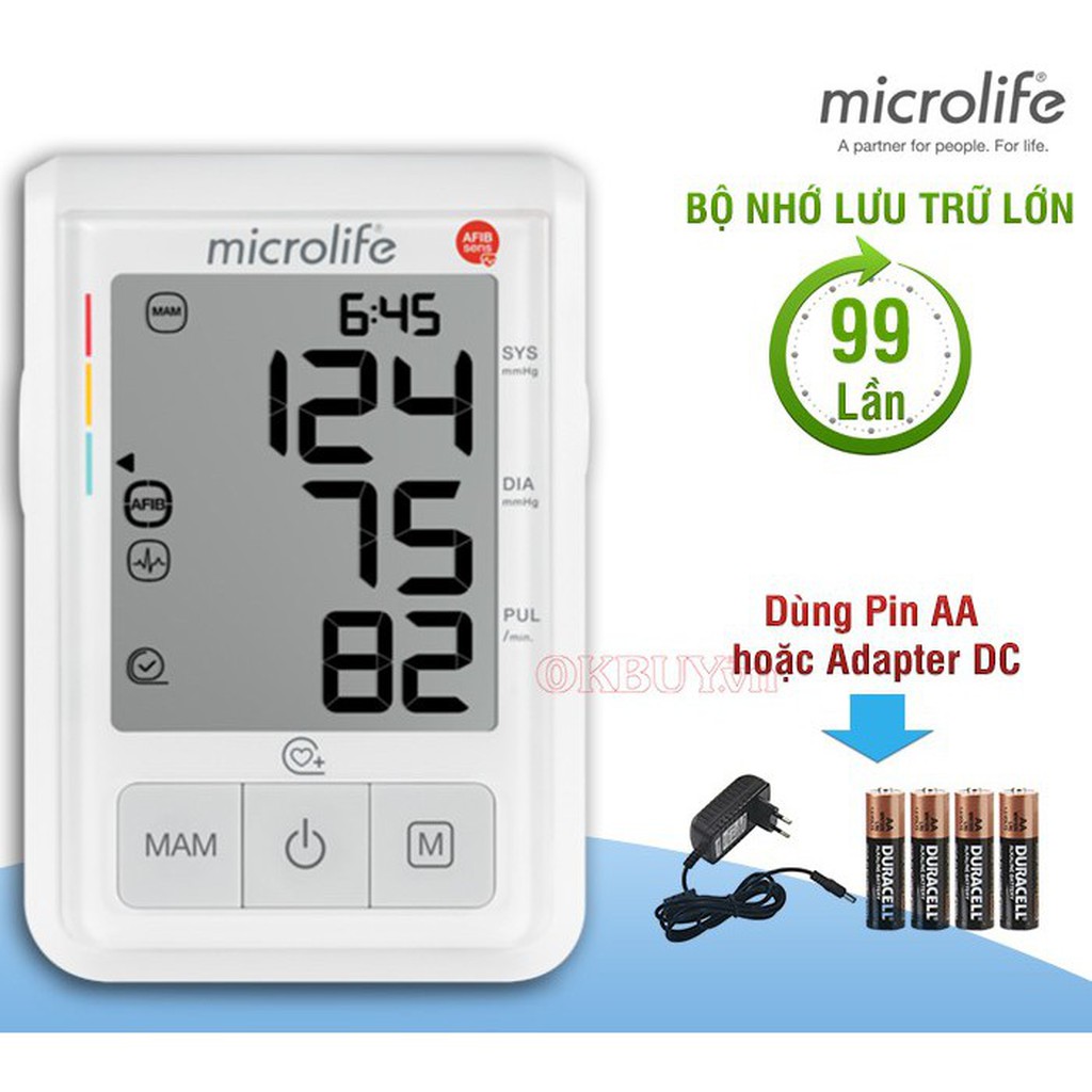 ⚡Now+Grab⚡| [Chính Hãng HCM] Máy Đo Huyết Áp Bắp Tay: Microlife B3 AFIB Advanced (Cảnh Báo Đột Quỵ Mới) - GK0526