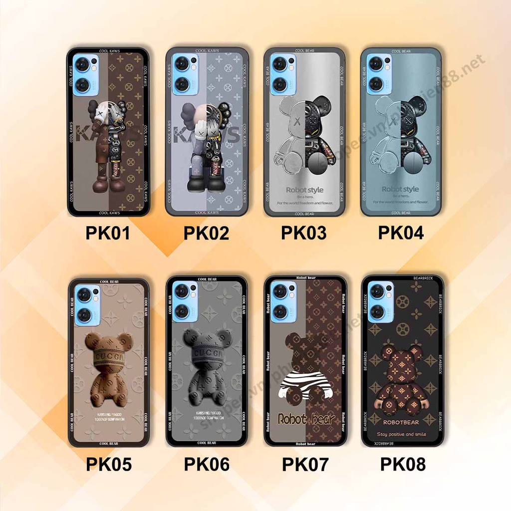 Ốp Oppo Reno7 / Reno7 Z 5G / Reno 7 bear, k@ws thương hiệu phong cách ốp lưng thời trang cao cấp