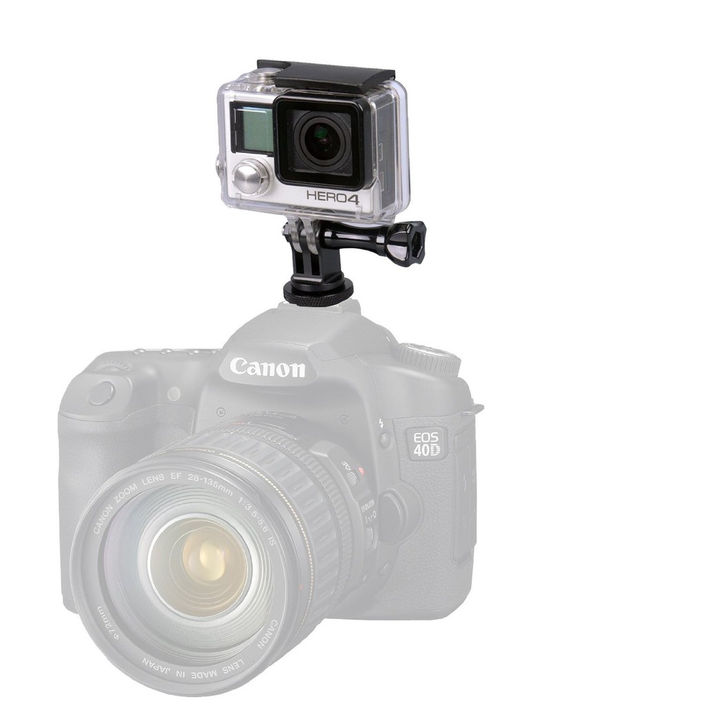 Phụ kiện gắn camera hành động GoPro, Sjcam vào chân Flash máy ảnh