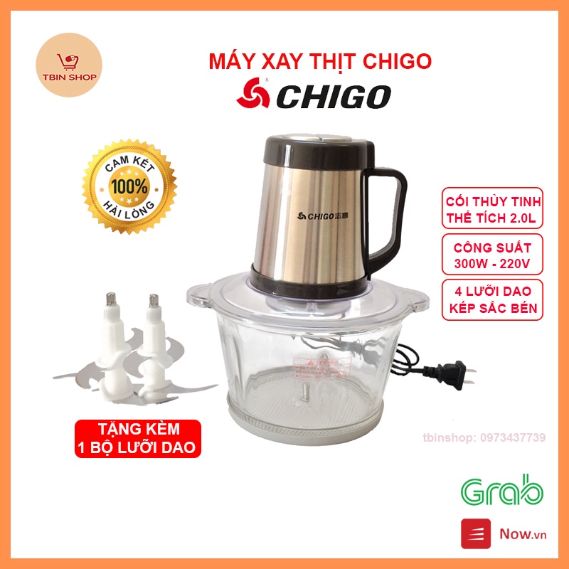 Máy xay thịt, máy xay thịt Chigo có tay cầm(2L) - Hàng chính hãng, Bảo hành 12 tháng