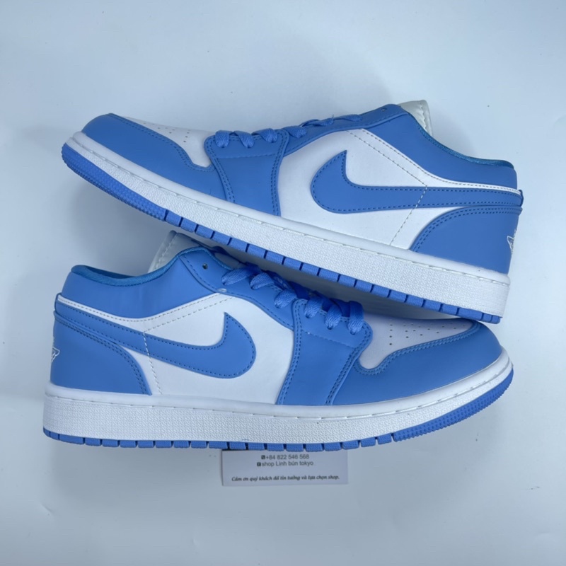 Giày Sneaker Cổ Thấp Xanh trăng unc  kèm phụ kiện