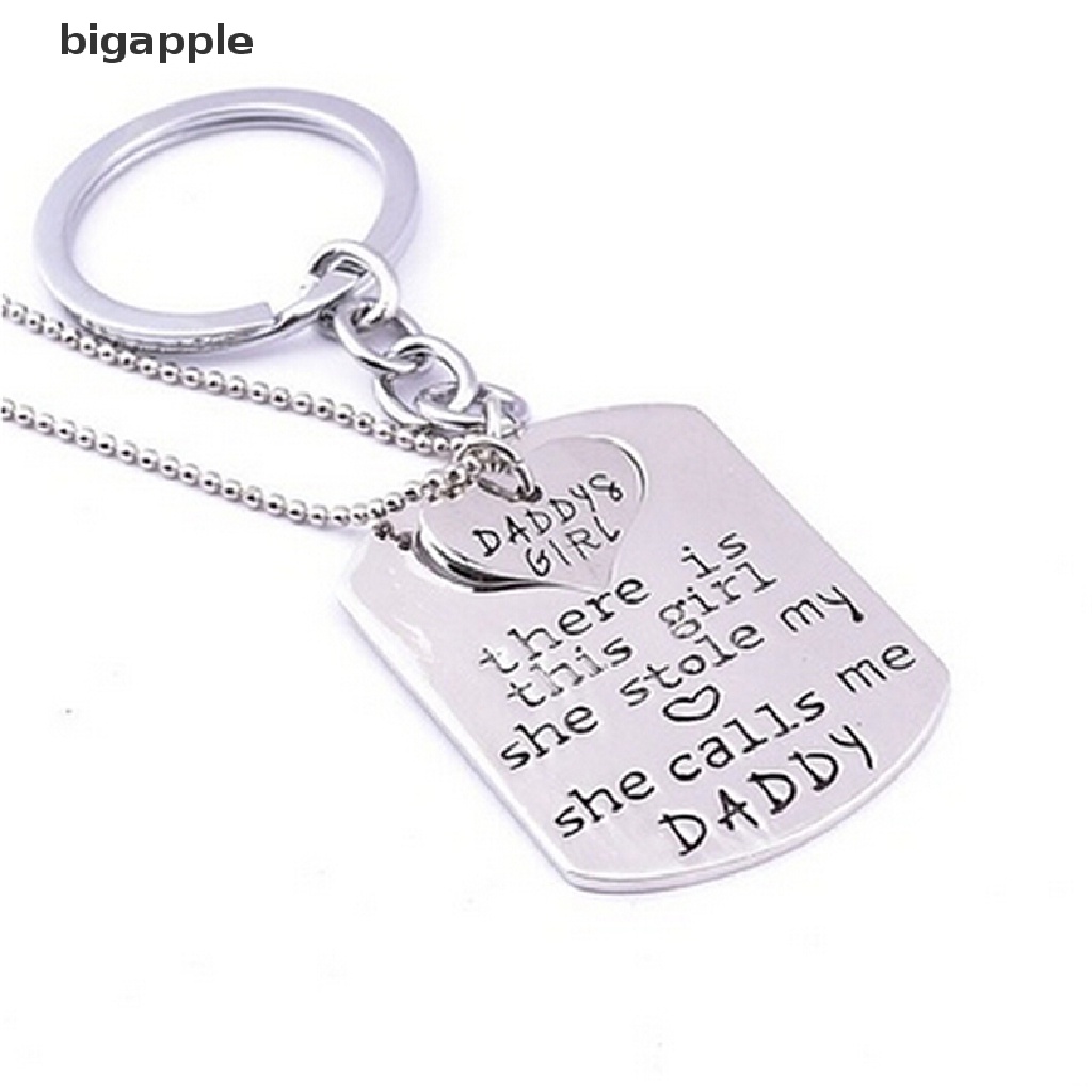 Vòng cổ / Móc Khóa Hình Trái Tim Khắc Chữ Daddy / Daughter RDG