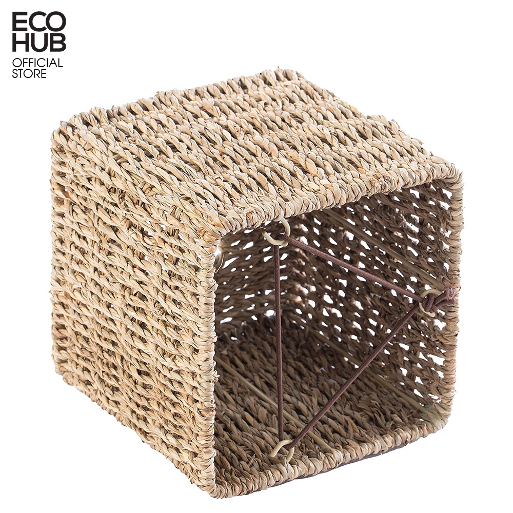 Hộp đựng khăn giấy ECOHUB bằng cói đan thủ công