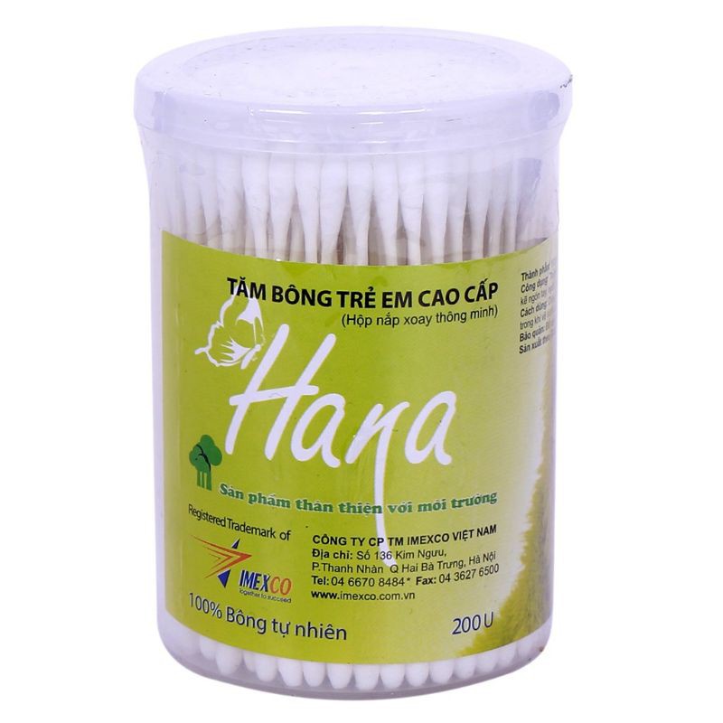 Tăm bông trẻ em cao cấp Hana 200 que