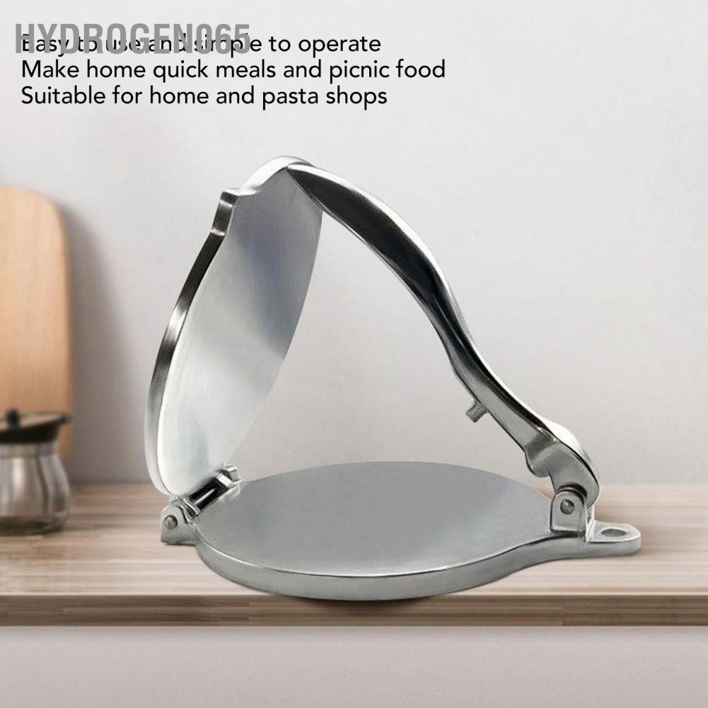 Máy ép Tortilla 7.7in Hợp kim nhôm chống rỉ bằng bạc làm bánh mì Quesadilla hạng nặng cho các cửa hàng ống tại nhà Hydrogen065