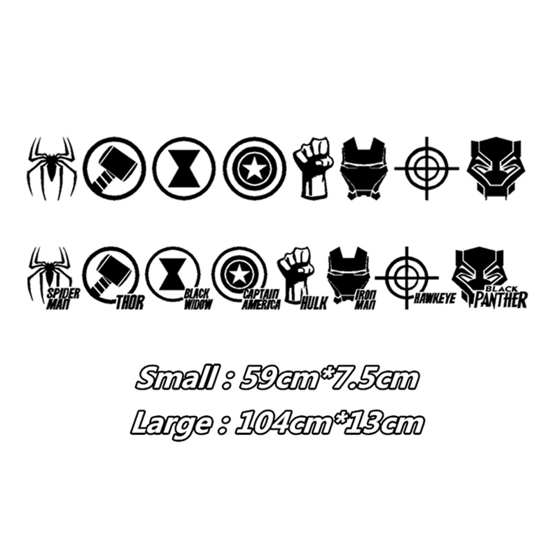 Miếng Dán Trang Trí Kính Chắn Gió Xe Hơi Hình Khiên Captain America / Người Nhện / Người Sắt Độc Đáo