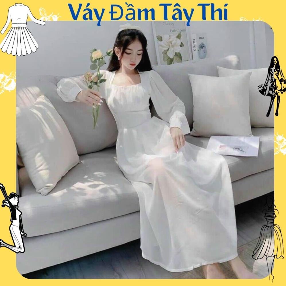 Đầm voan, váy trắng tiểu thư MIDI xếp ngực chất vol rũ xịn tăng độ nữ tính Cực Xinh hàng cao cấp Tây Thi Shop | BigBuy360 - bigbuy360.vn