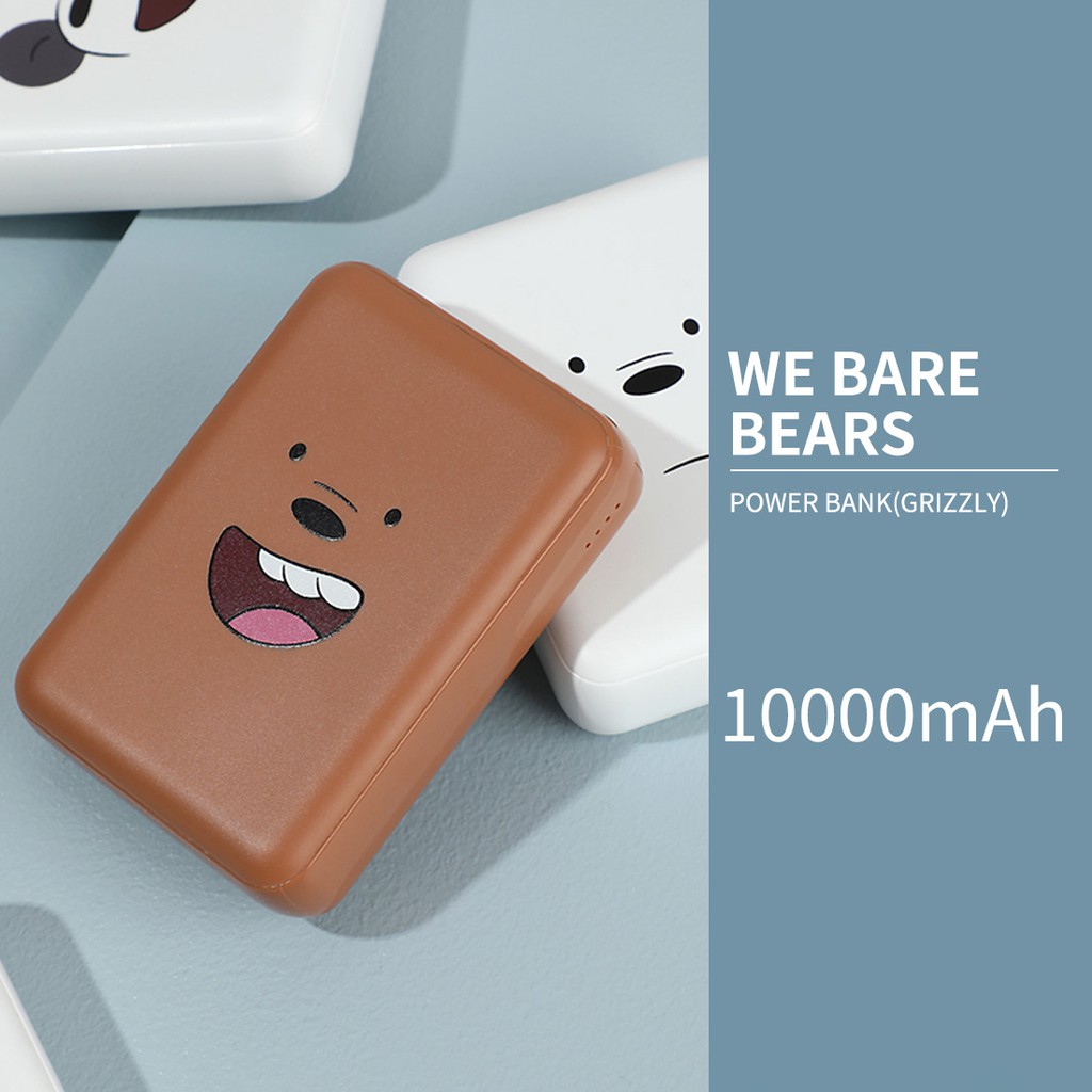 Pin Sạc Dự Phòng 10000mAh Miniso x We Bare Bears cục sạc dự phòng sạc dự phòng cute sạc dự phòng 10000mah