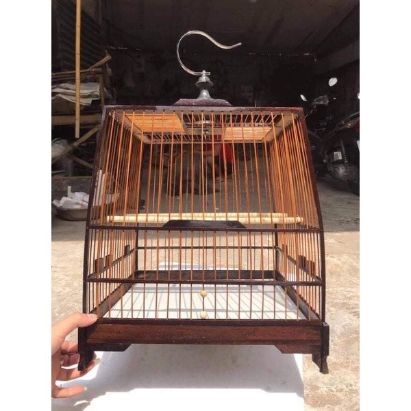 Khung lồng chim chào mào tự ráp ⚡ TẶNG KEO RÁP ⚡BỀN - ĐẸP - DỄ RÁP⚡ Chất liệu gỗ mun,Nan tre,trúc.size 37,21 nan