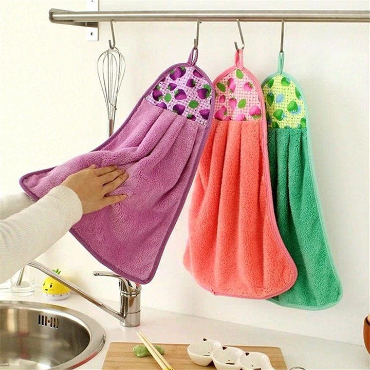Khăn lau tay nhà bếp dễ thương có móc treo tường