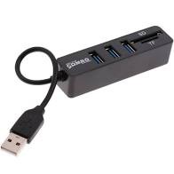 USB Hub Combo 3 Cổng Tốc Độ Cao USB 2.0 Bộ Chia 2 Trong 1 Đầu Đọc Thẻ SD/TF