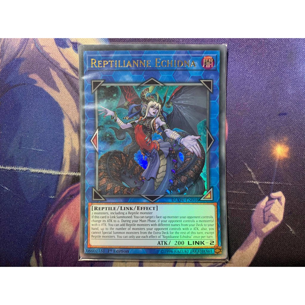 Thẻ Bài Yugioh Chính Hãng Reptilianne Echidna - DUOV-EN016