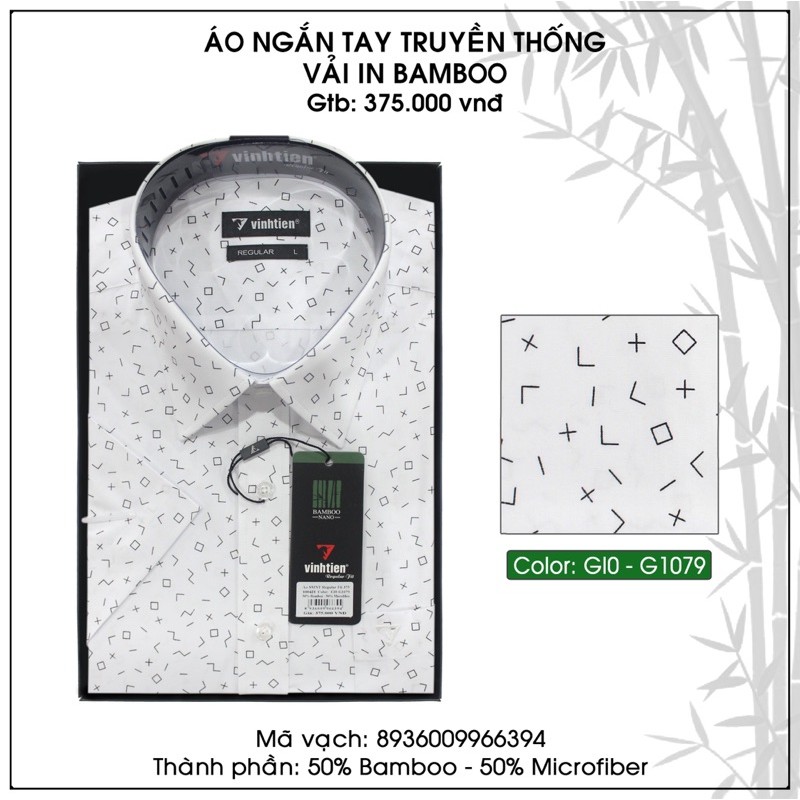 Áo Sơ Mi Họa Tiết Ngắn Tay Bamboo Vạt Ngang Vĩnh Tiến 375 | BigBuy360 - bigbuy360.vn