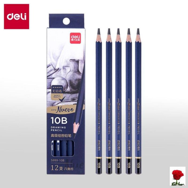 Bút chì deli s999 vẽ mỹ thuật cao cấp từ 2b đến 10b