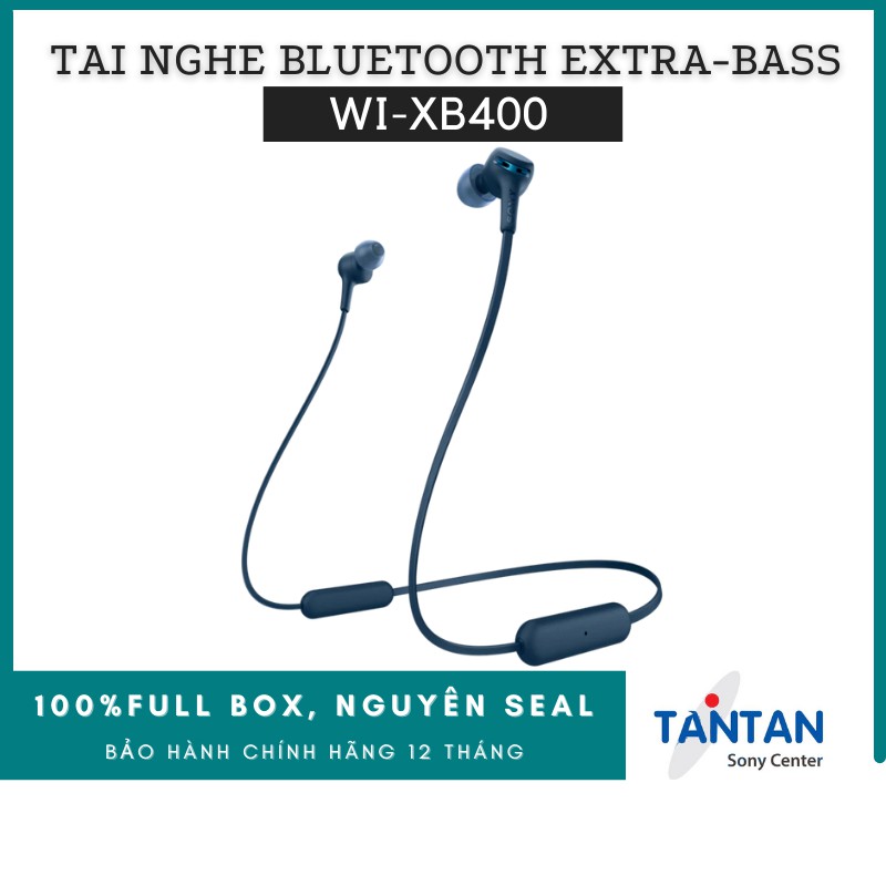 Tai Nghe nhét tai BLUETOOTH Extra-Bass Sony WI-XB400 | Pin 15h - Sạc nhanh 10 phút cho 90 - Xuất xứ: Việt Nam