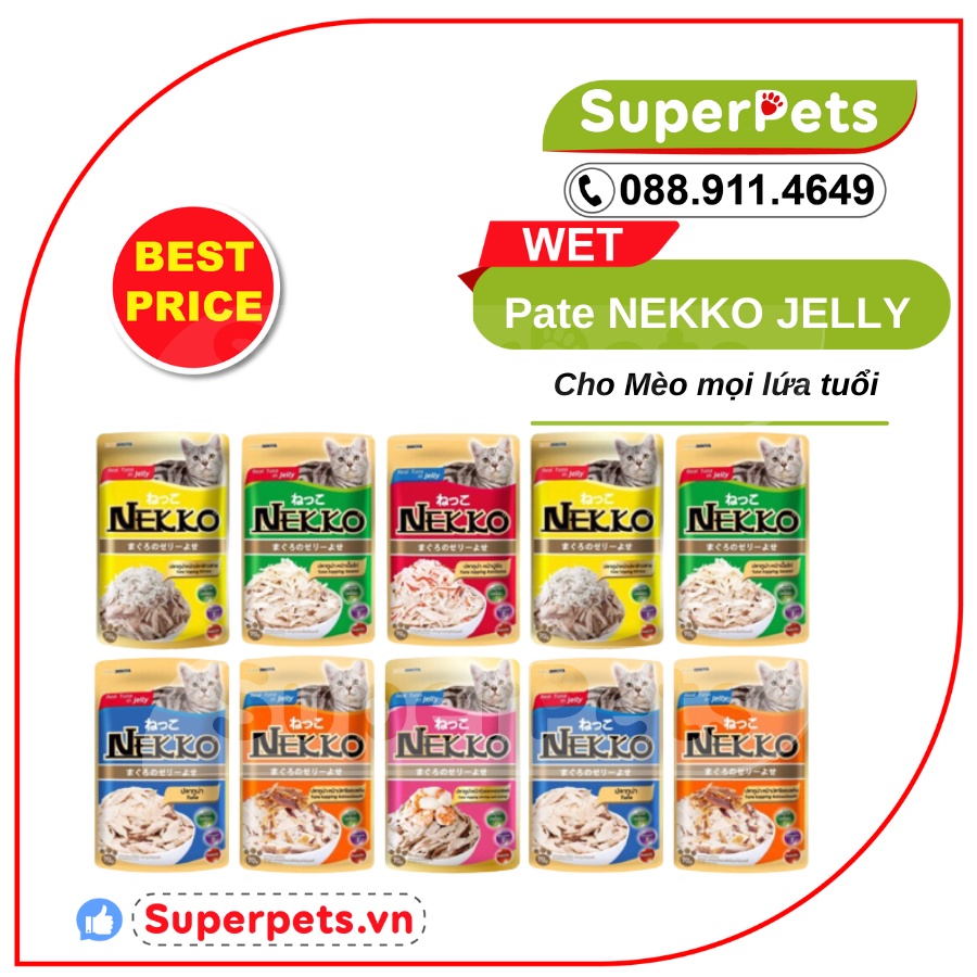 Pate Nekko Thạch JELLY Cho Mèo Mọi Lứa Tuổi (70g) Nhâp Thái SUPERPETS VIỆT NAM