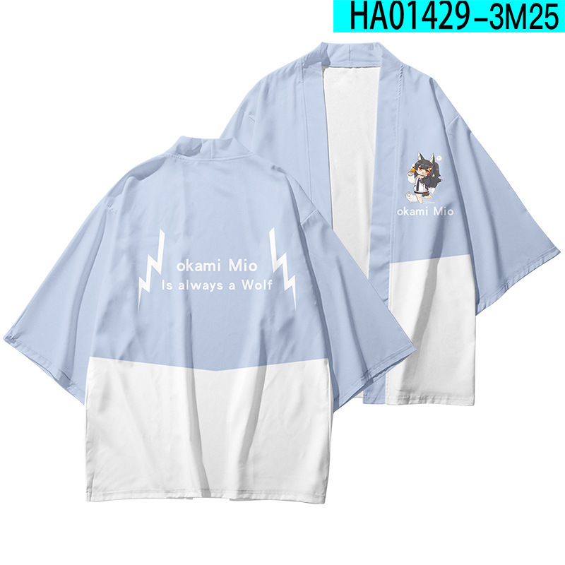 Virtual Anchor Áo Kimono Tay Ngắn In Họa Tiết Hoạt Hình Haori Yukata Phong Cách Nhật Bản Thời Trang Mùa Hè Cho Nam Nữ