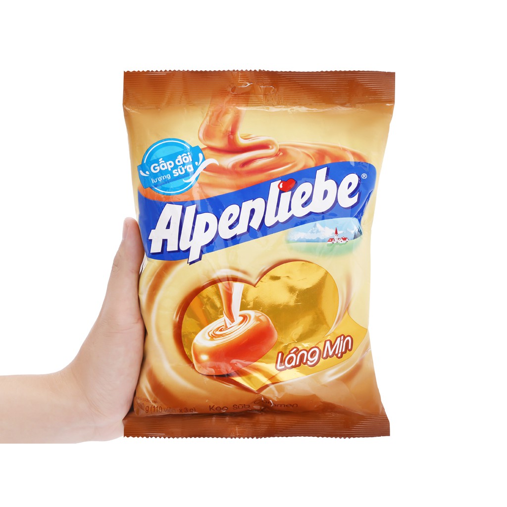 Kẹo Sữa Caramen Láng Mịn Alpenliebe gói 329g (94 viên) - Rich Milk Caramel Candy