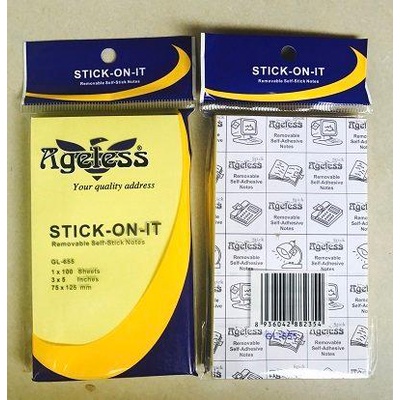 Giấy Note Ghi Chú Màu Vàng Ageless Đủ Kích Cỡ 1.5x2 3x2 3x3 3x4 3x5 4x6