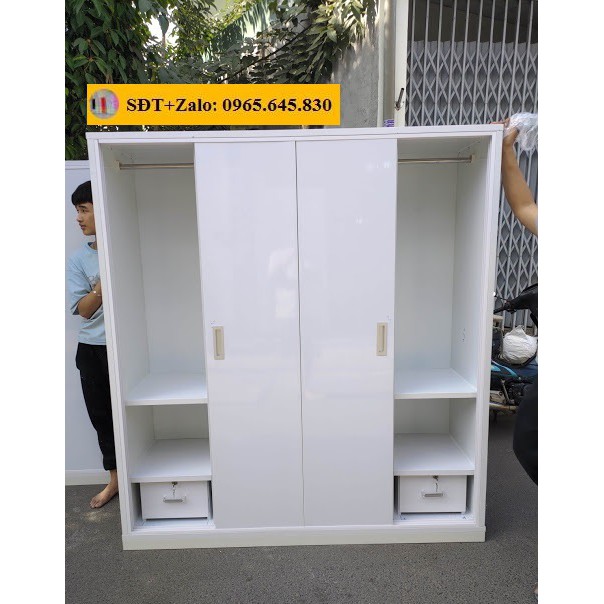 Tủ Nhựa Đài Loan 4 Cánh Cửa Lùa Màu Trắng N203 | BigBuy360 - bigbuy360.vn