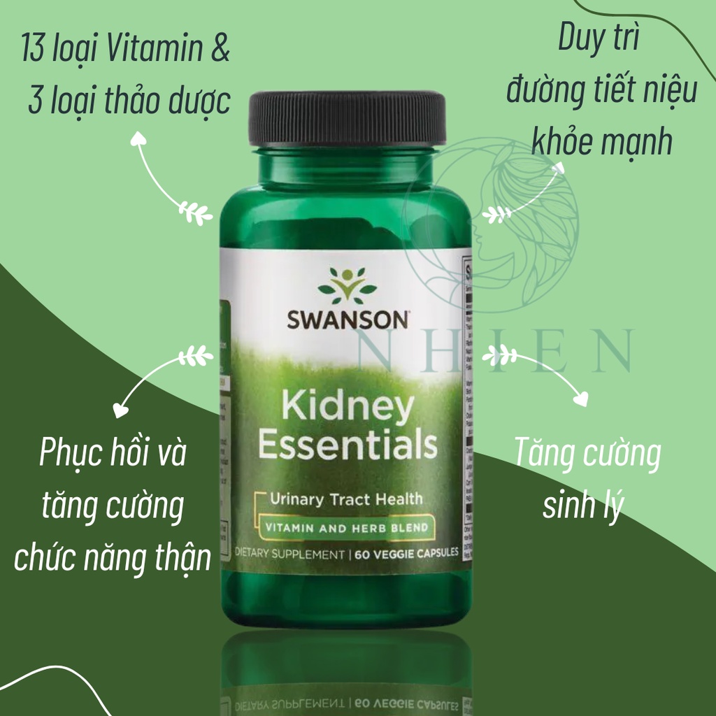 Viên uống bổ thận, tăng cường sinh lý nam Kidney Essentials Swanson 60 viên