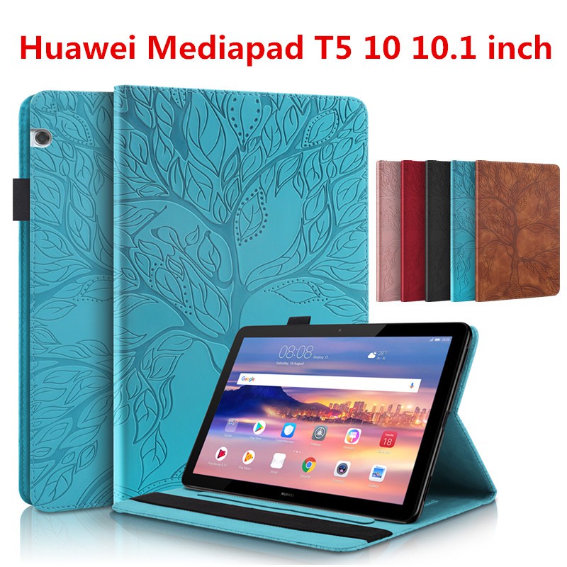 Ốp lưng da PU họa tiết cây đời độc đáo cho Huawei Mediapad T5 10 10.1 inch