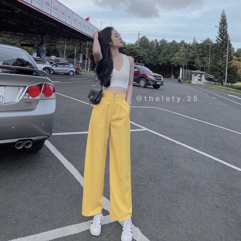 Quần Suông 2 Nút Cotton Lụa - THELETY.25