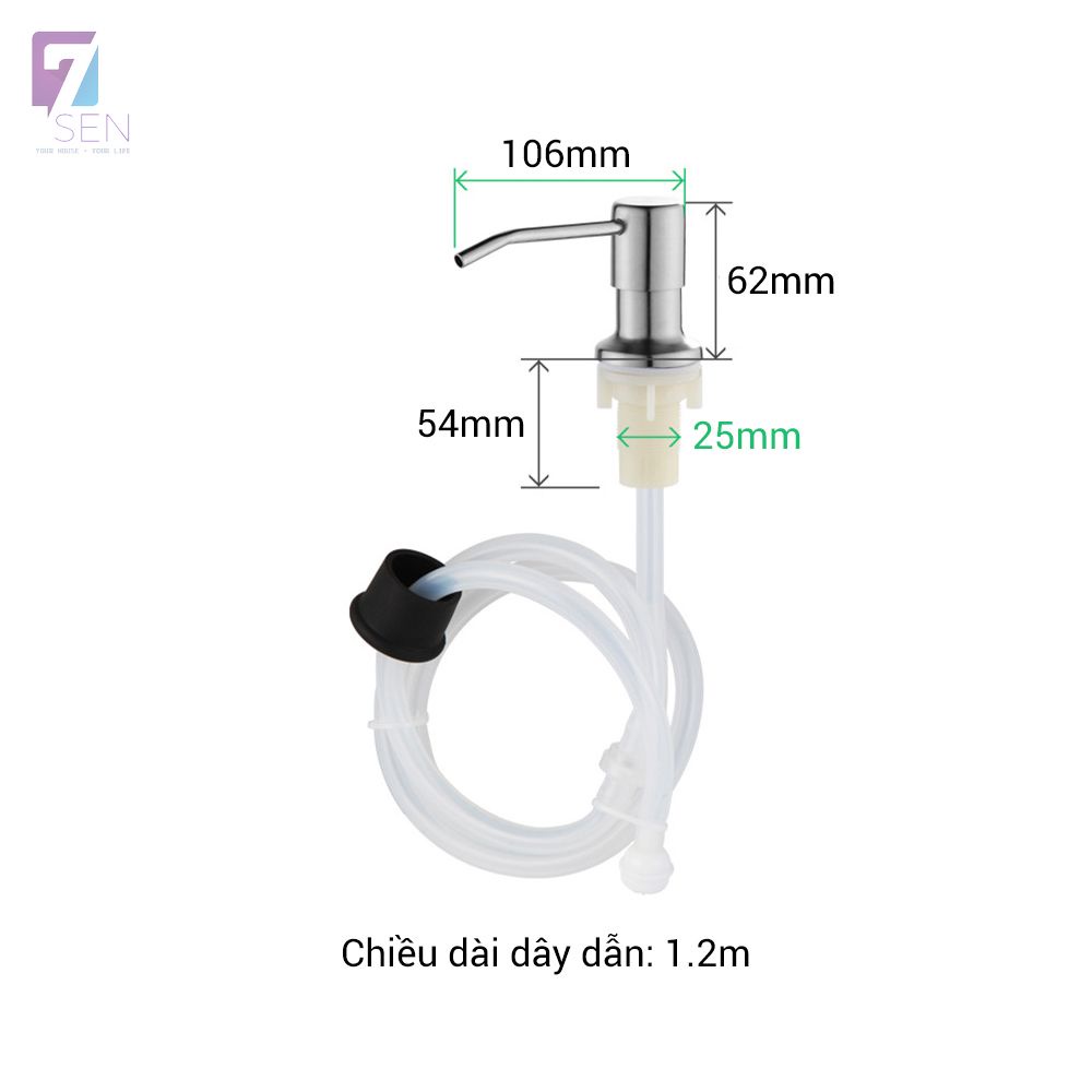 Vòi Bơm Hút Dầu Rửa Bát Gắn Chìm Dưới Chậu Rửa Loại Dây 1,2m