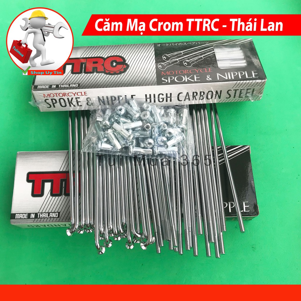 Bộ Căm Trước Sau Mạ Crom TTRC Thắng Đùm Dream, Wave Thắng Đĩa Wave RS, Sirius, Exciter 135cc ( Thái Lan )