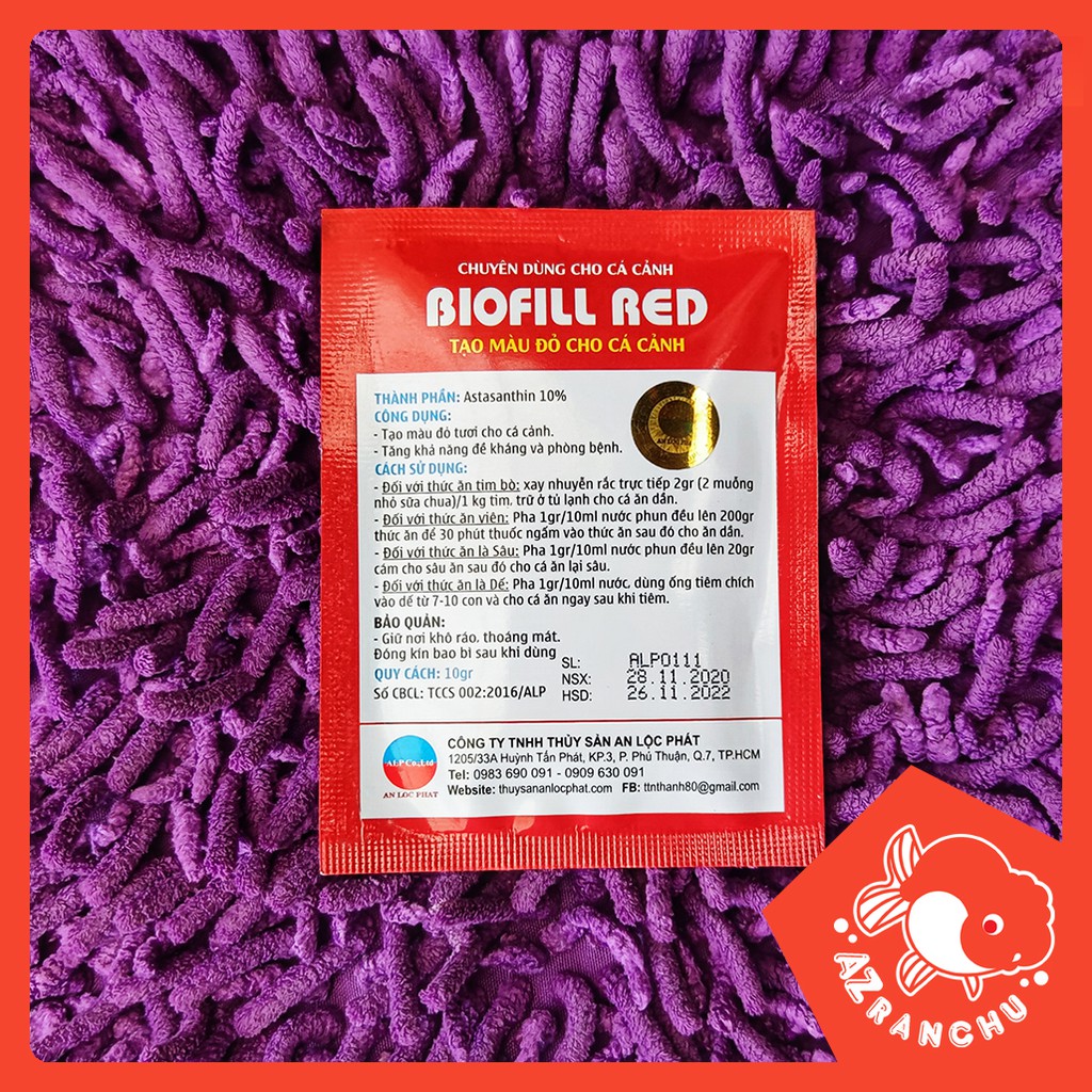 [Mã PET50K giảm Giảm 10% - Tối đa 50K đơn từ 250K] Kích màu Biofil Red [AZRanchu] | Tăng màu đỏ cho cá (10g)