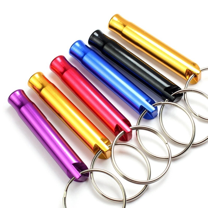 1 Còi Thổi Đi Cắm Trại / Leo Núi Bằng Nhôm Kích Thước Nhỏ / EDC / Tàu Lửa / Có Móc Khóa